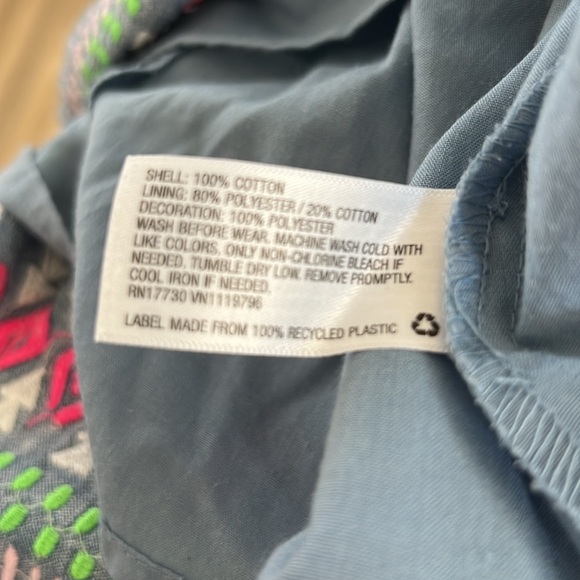 💖BUY 2 for $15💖Cat&Jack Blue Zigzag Embroidered Pattern Girl skirt size L 10/12 - Picture 6 of 6